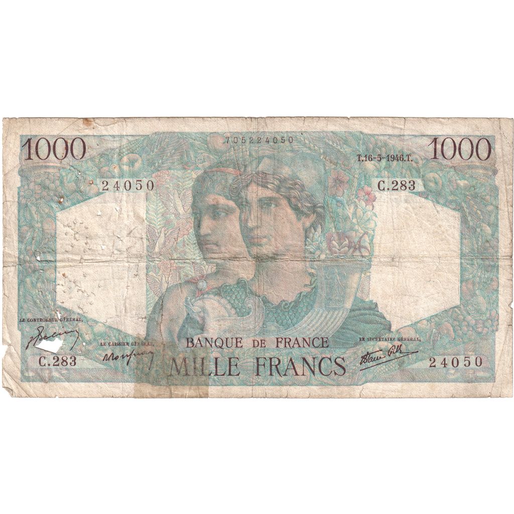 Francia, 1000 Francs, Minerve et Hercule, 1946-05-16, C.283, BC