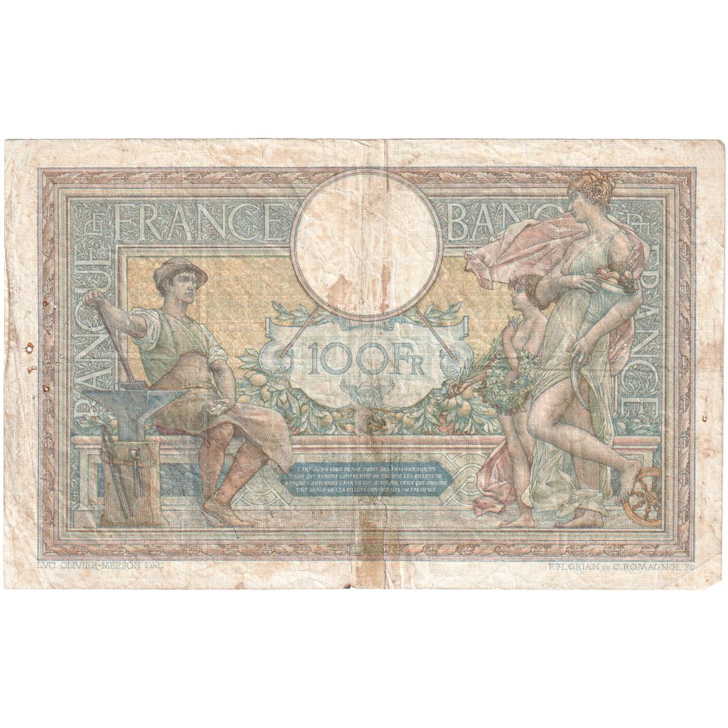 Frankreich, 100 Francs, Luc Olivier Merson, 1925-04-23, U.12891, S