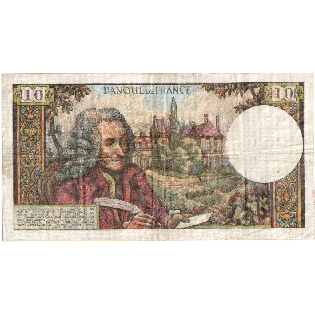 France, 10 Francs, Voltaire, 1971-01-08, C.645, TTB