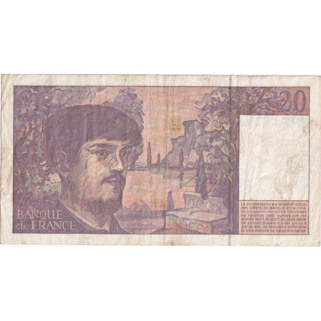France, 20 Francs, Debussy, F.057, TB+