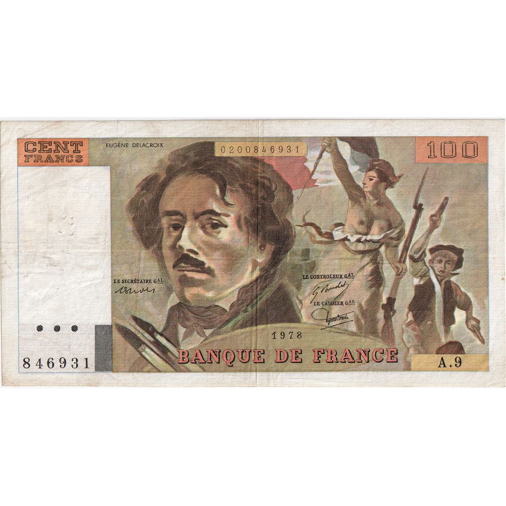 Frankreich, 100 Francs, Delacroix, A.9, S+