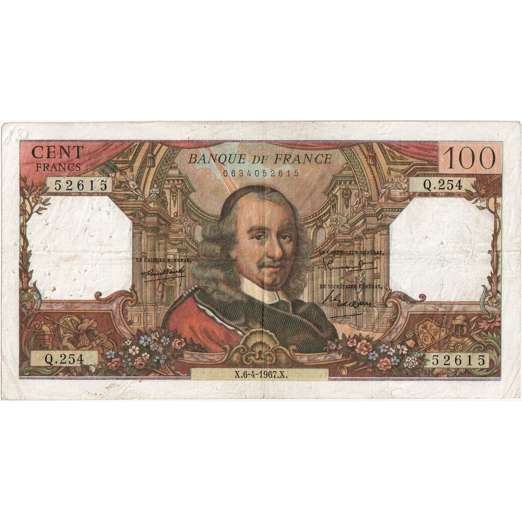 Frankreich, 100 Francs, Corneille, 1967-04-06, Q.254, SS