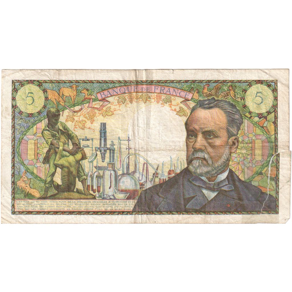 France, 5 Francs, Pasteur, 1967-05-05, E.59, TB+