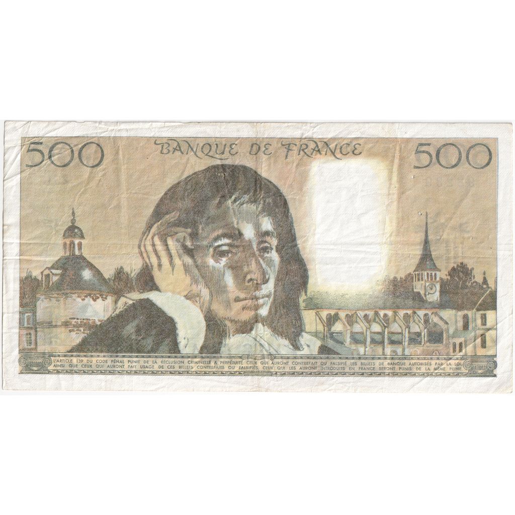 France, 500 Francs, Pascal, 1987-01-08, V.251, EF(40-45)