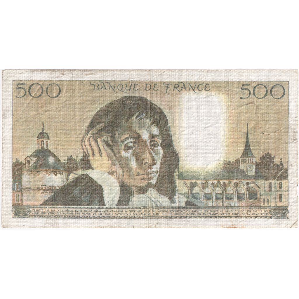 France, 500 Francs, Pascal, 1984-01-05, L.195, VF(30-35)