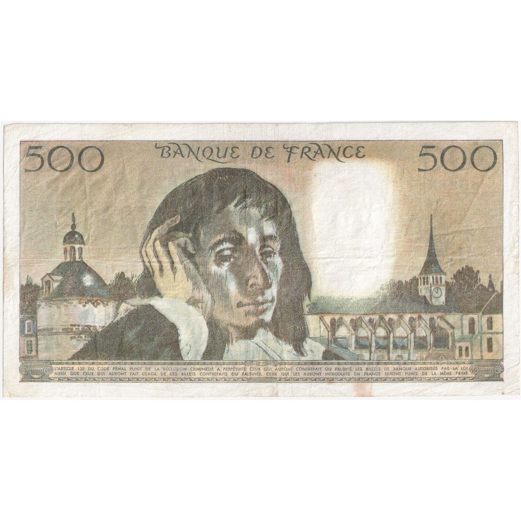 Francia, 500 Francs, Pascal, 1985-01-03, E.219, BB