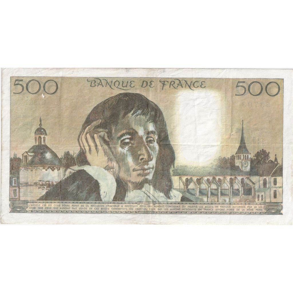 France, 500 Francs, Pascal, 1987-11-05, N.261, EF(40-45)