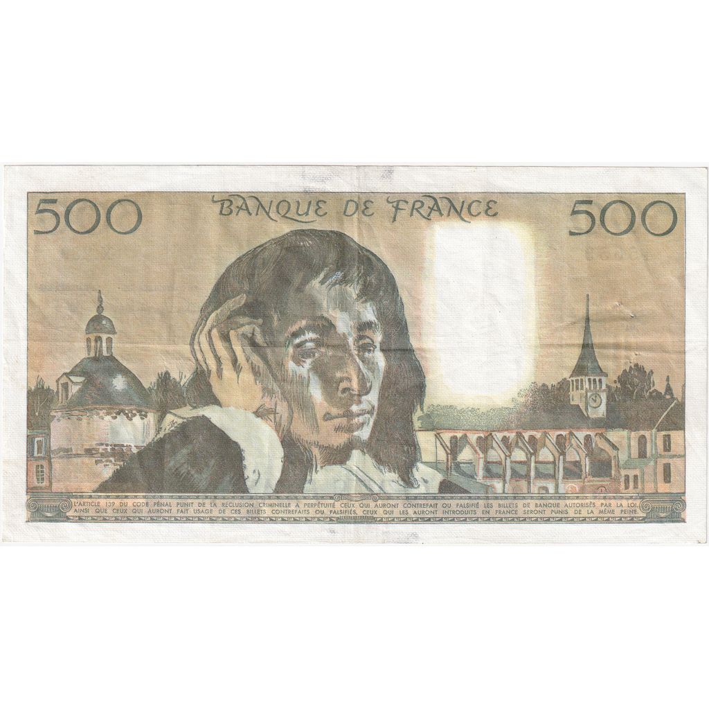 France, 500 Francs, Pascal, 1986-02-06, X.239, SUP