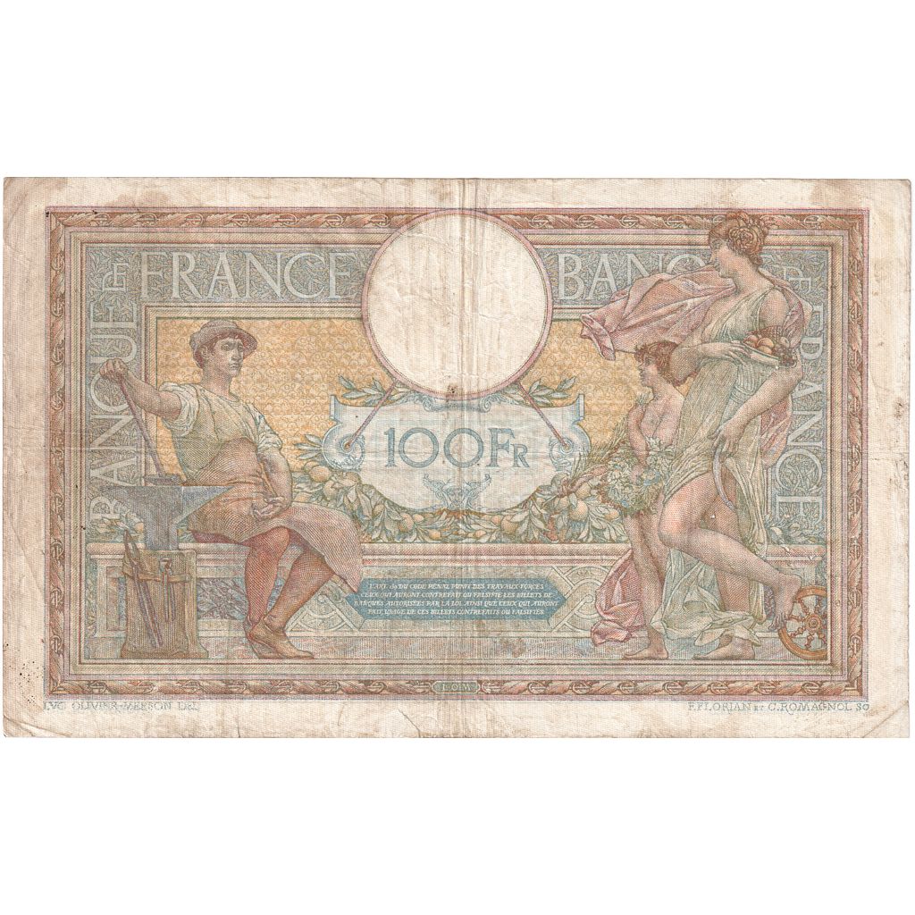France, 100 Francs, Luc Olivier Merson, 1916-11-23, O.3705, TB+