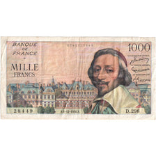 France, 1000 Francs, Richelieu, 1956-12-06, D.298, VF(30-35)