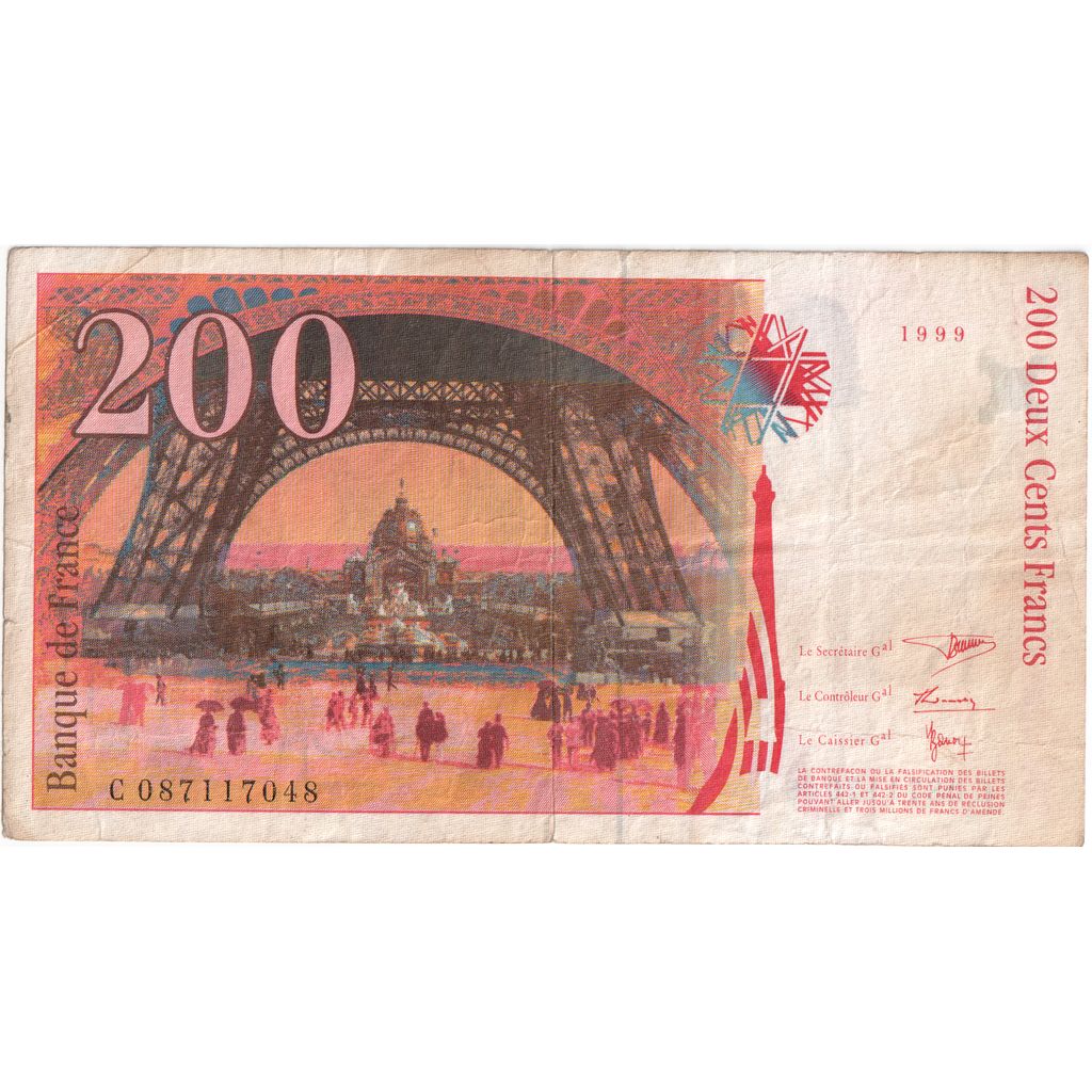 Frankreich, 200 Francs, Eiffel, C087117048, SS