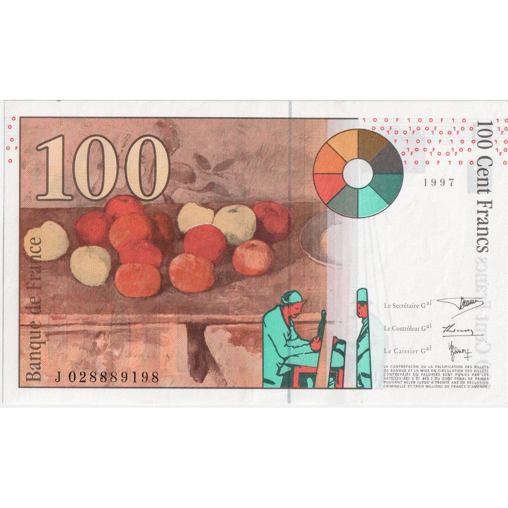 France, 100 Francs, Cézanne, J028889198, UNC(65-70)