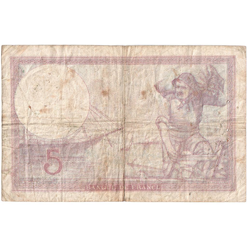 Frankrijk, 5 Francs, Violet, 1939-08-10, K.60559, TB