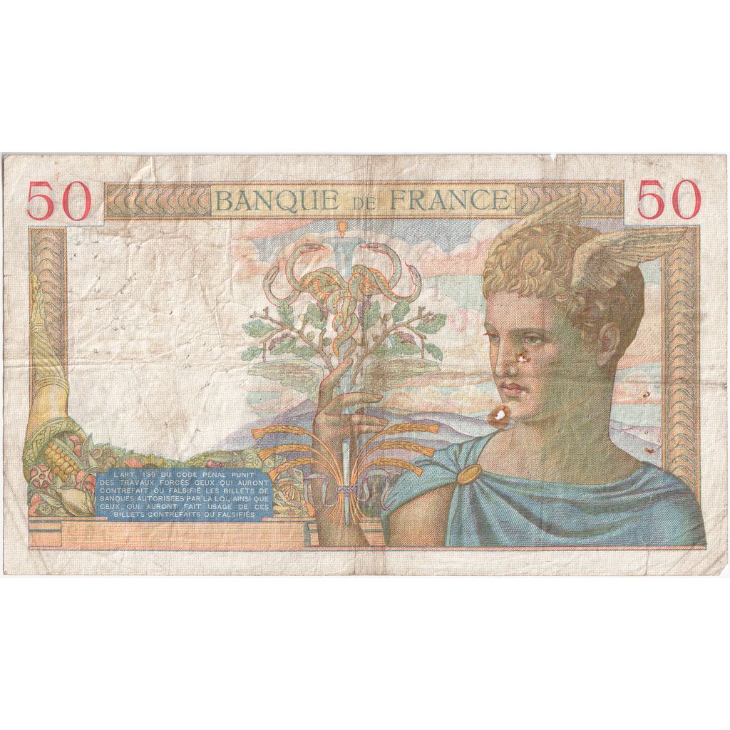 Francja, 50 Francs, Cérès, 1935-09-26, V.3063, VF(20-25)