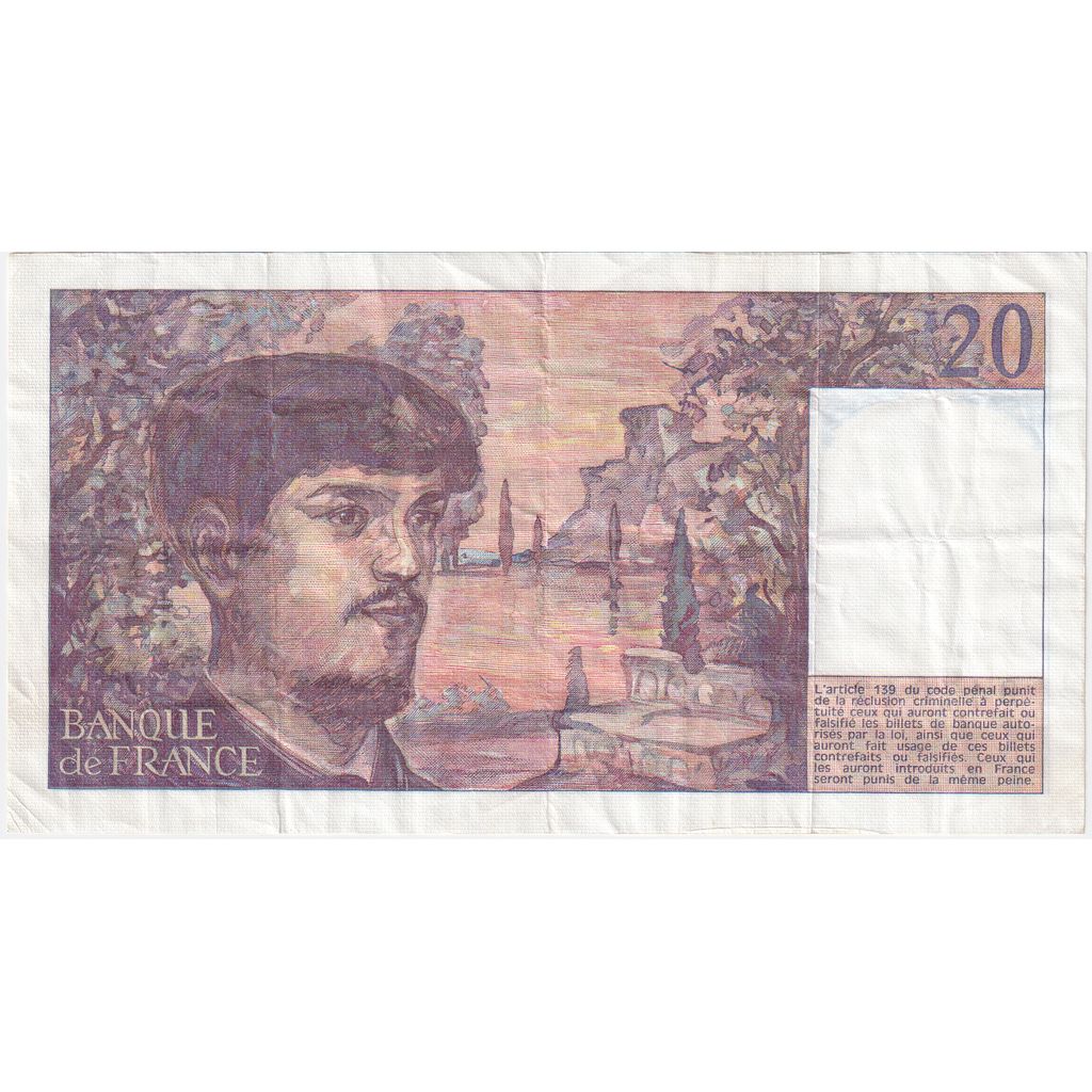 France, 20 Francs, Debussy, F.001, EF(40-45)