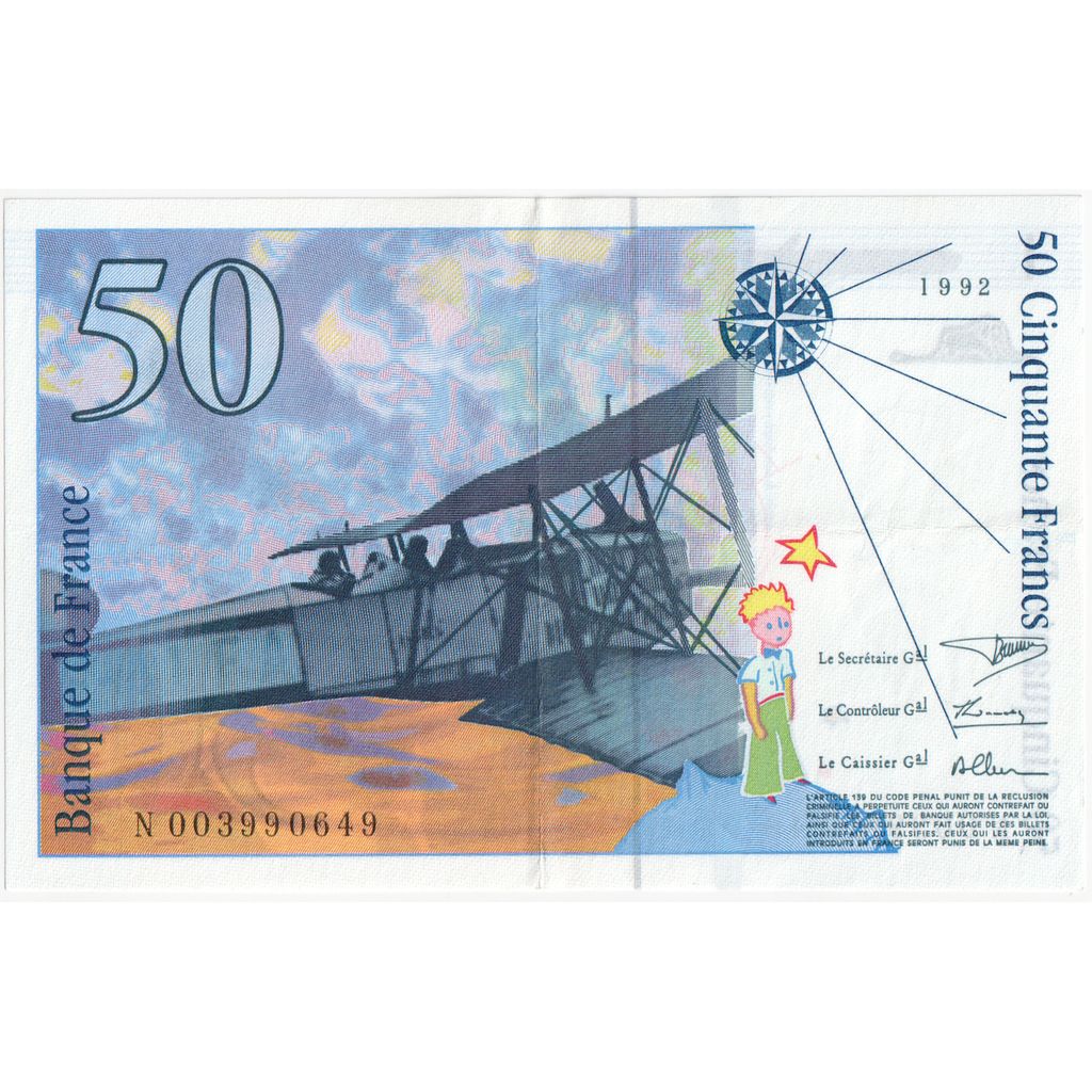 Frankreich, 50 Francs, St Exupéry, N003990649, UNZ