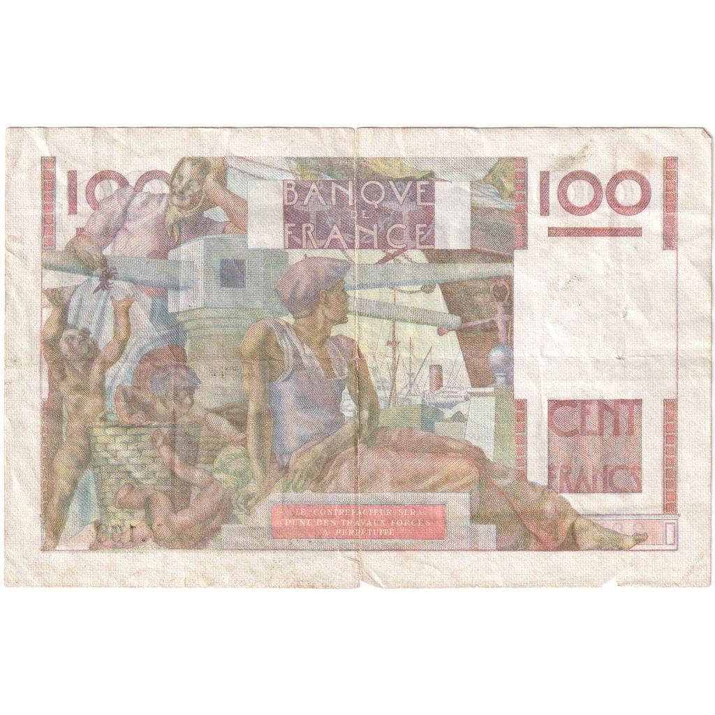 Francia, 100 Francs, Jeune Paysan, 1946-12-19, Y.168, BC+