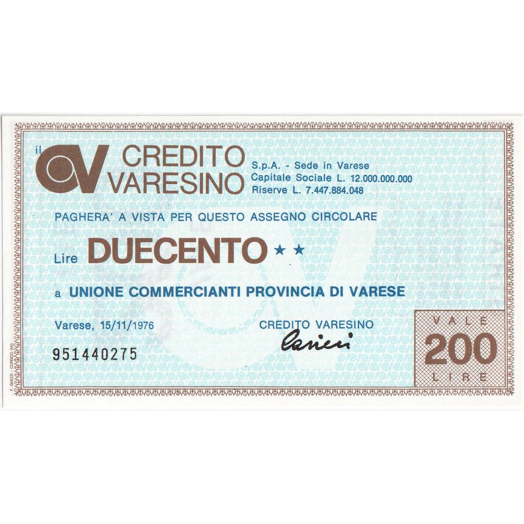 Italia, 200 Lire, 1976-11-15, Varese, UNC