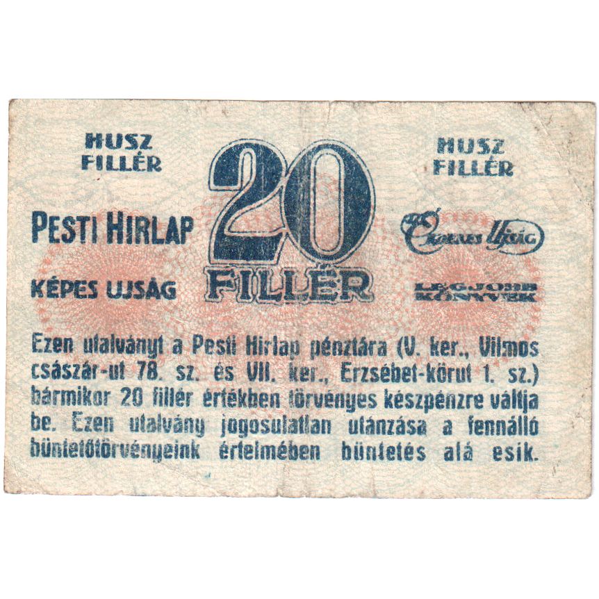 Hongarije, 20 Fillér, TTB