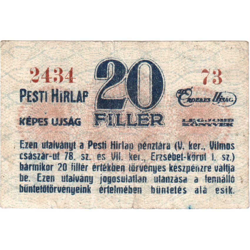 Hongarije, 20 Fillér, TTB