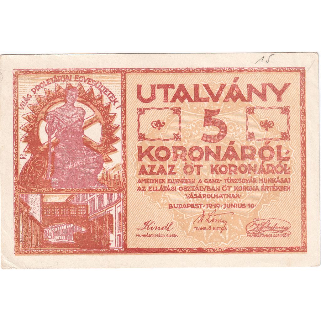 Hongarije, 1919-06-10, 5 KORO, SPL