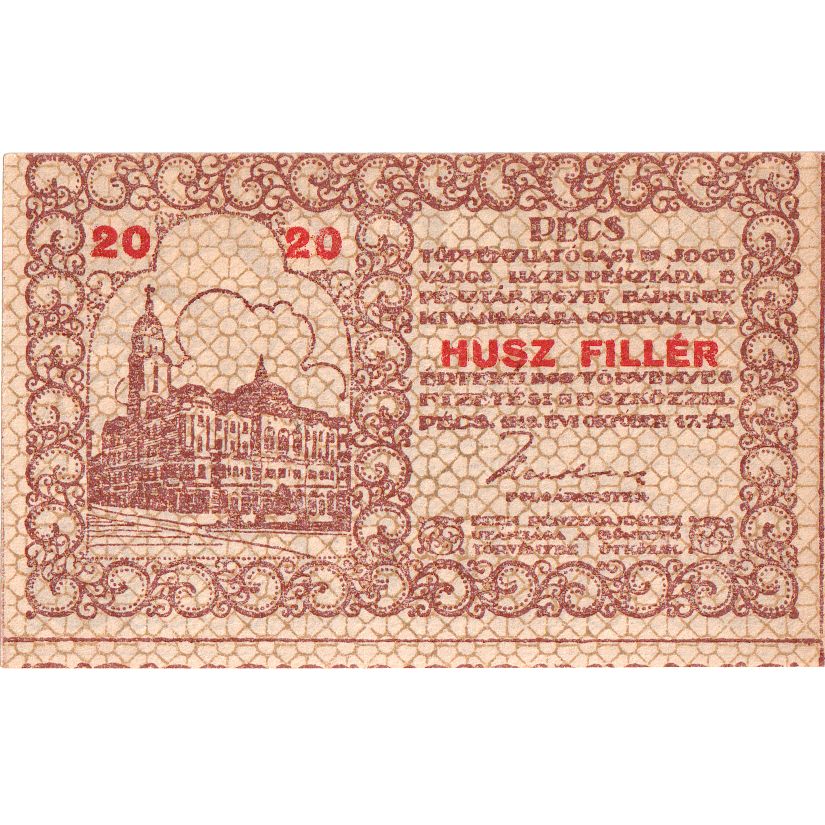Hungary, Szombathely, 20 Fillér, UNC(63)
