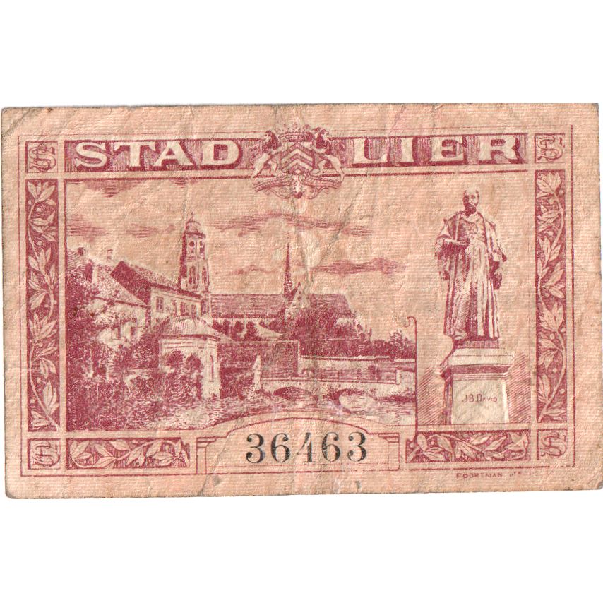 Belgien, 1918-01-15, 5 CENTIEMEN, S+