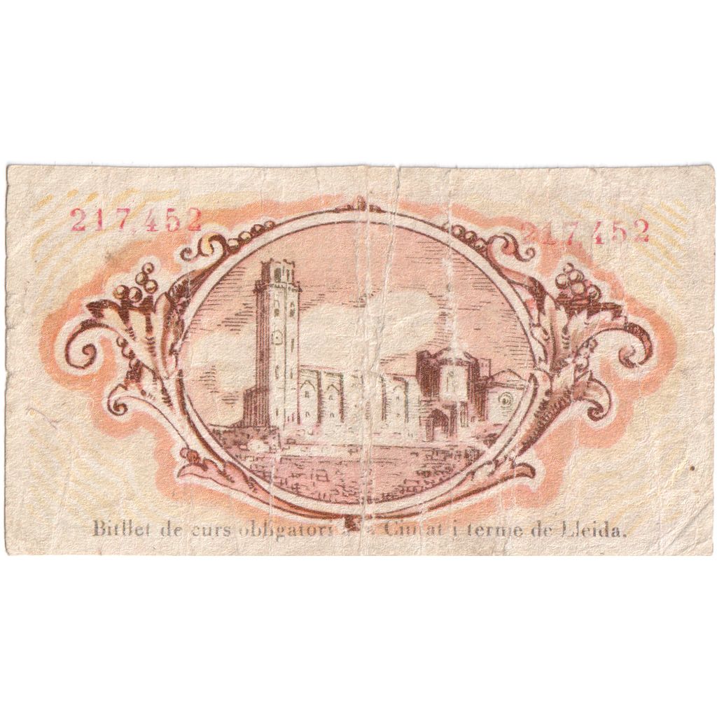 Hiszpania, 50 Centimos, 1937-06-30, LLEIDA, EF(40-45)