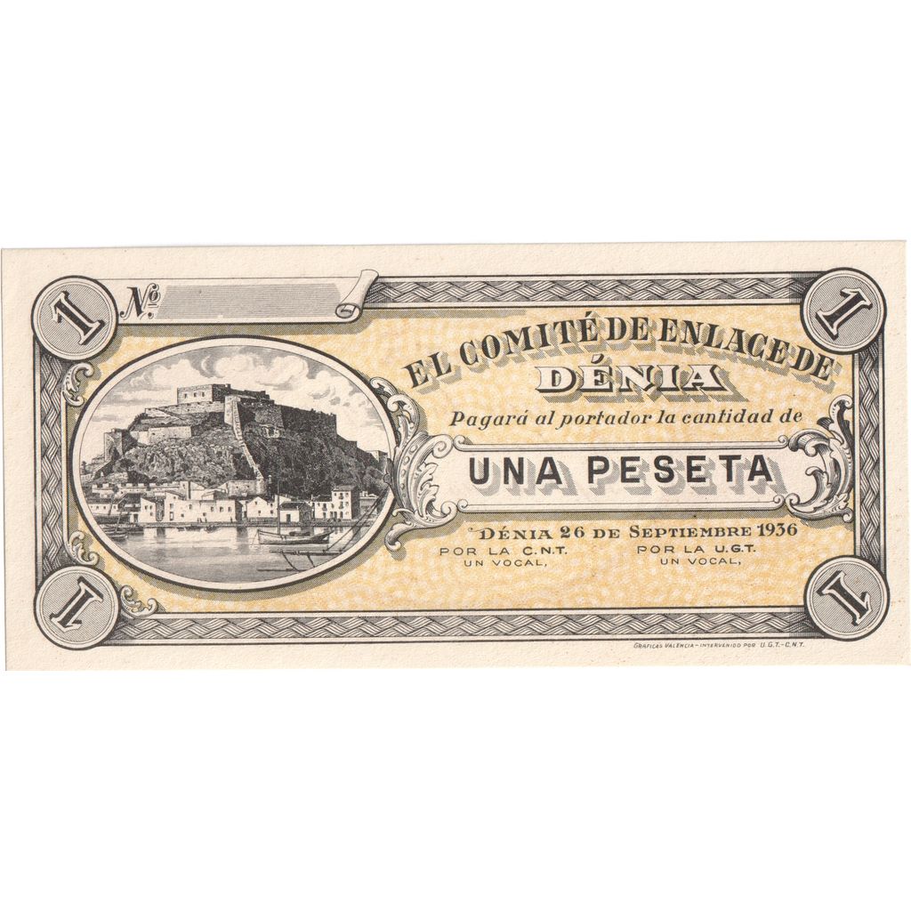 Espanha, 1 Peseta, 1936-09-26, UNC(65-70)