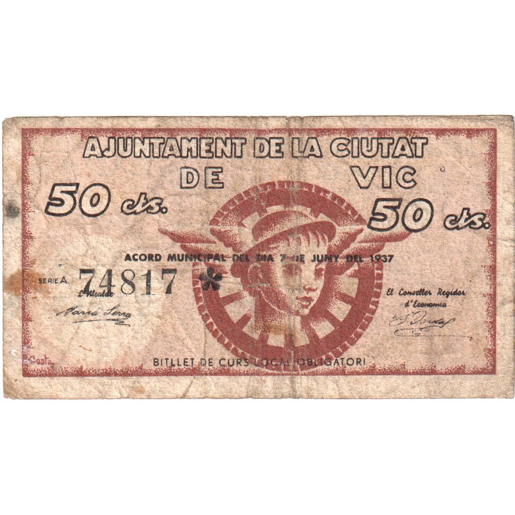 Espanha, 25 Centimes, 1937, VF(20-25)