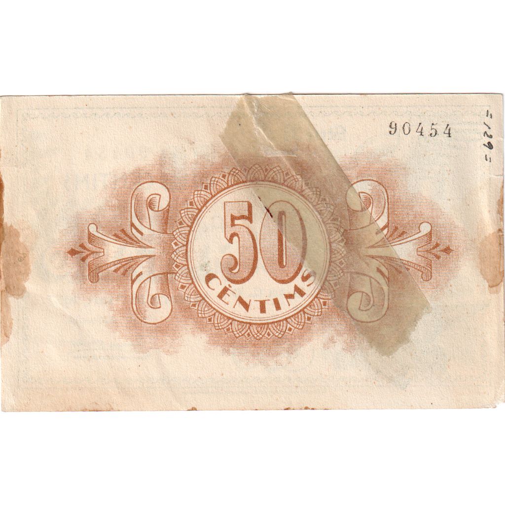 Hiszpania, 50 Centimes, BARCELONE, VF(30-35)