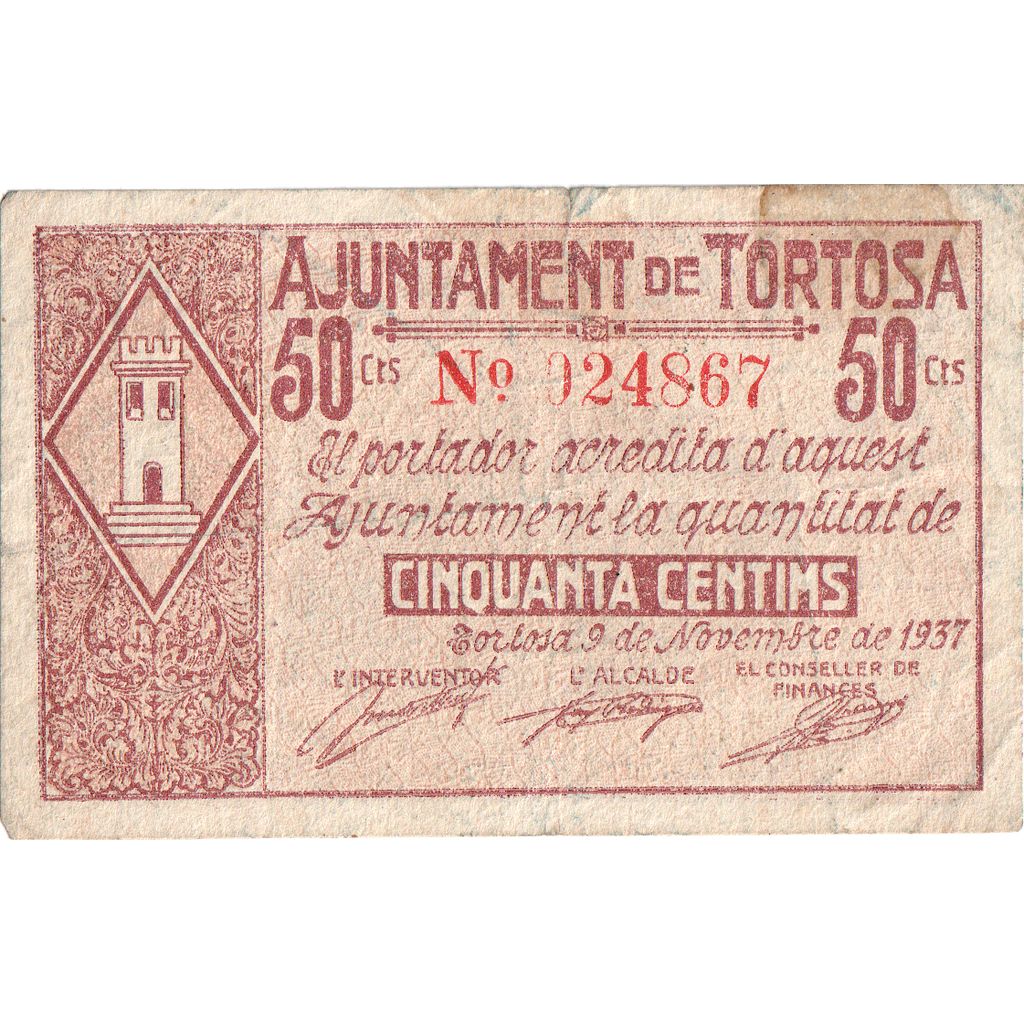 Spanje, 50 Centimes, TB+