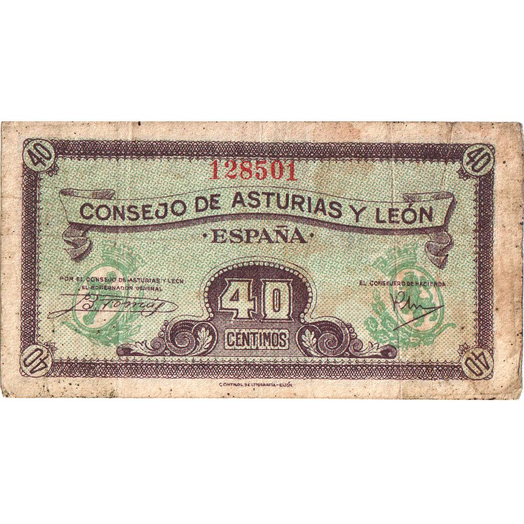 Espanha, 40 Centimos, VF(30-35)