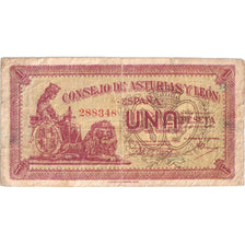Spagna, 1 Peseta, ASTURIAS, MB