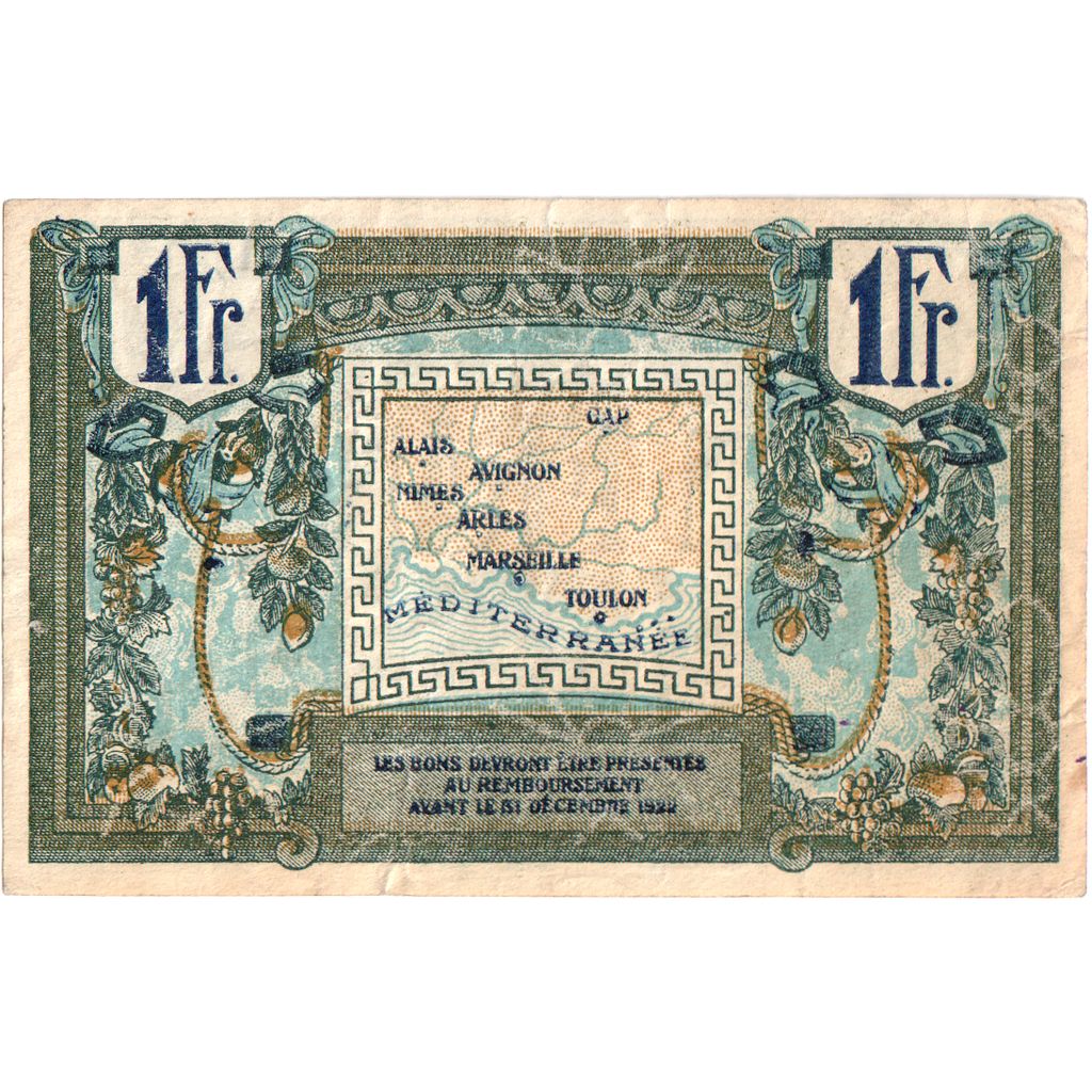 Francja, Région Provençale, 1 Franc, Chambre de commerce / Région