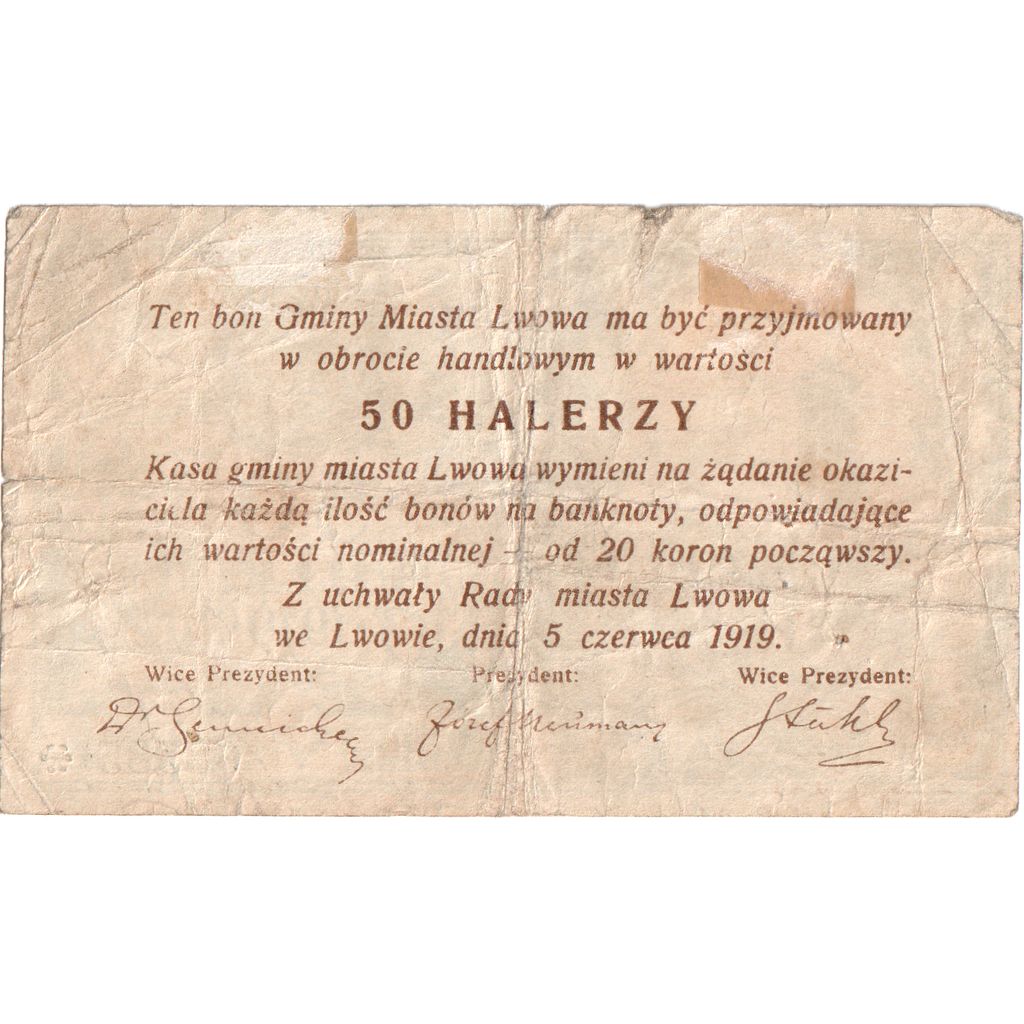 Pologne, 50 HALERZY, TB+