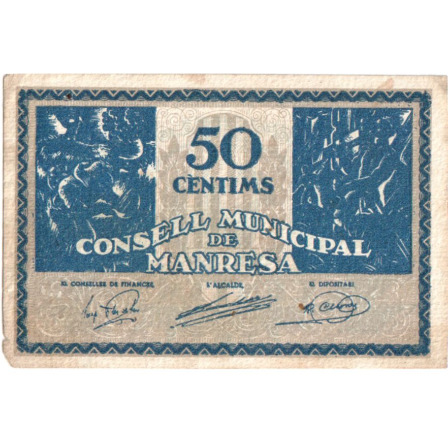 Spagna, 50 Centimes, 1937, BB