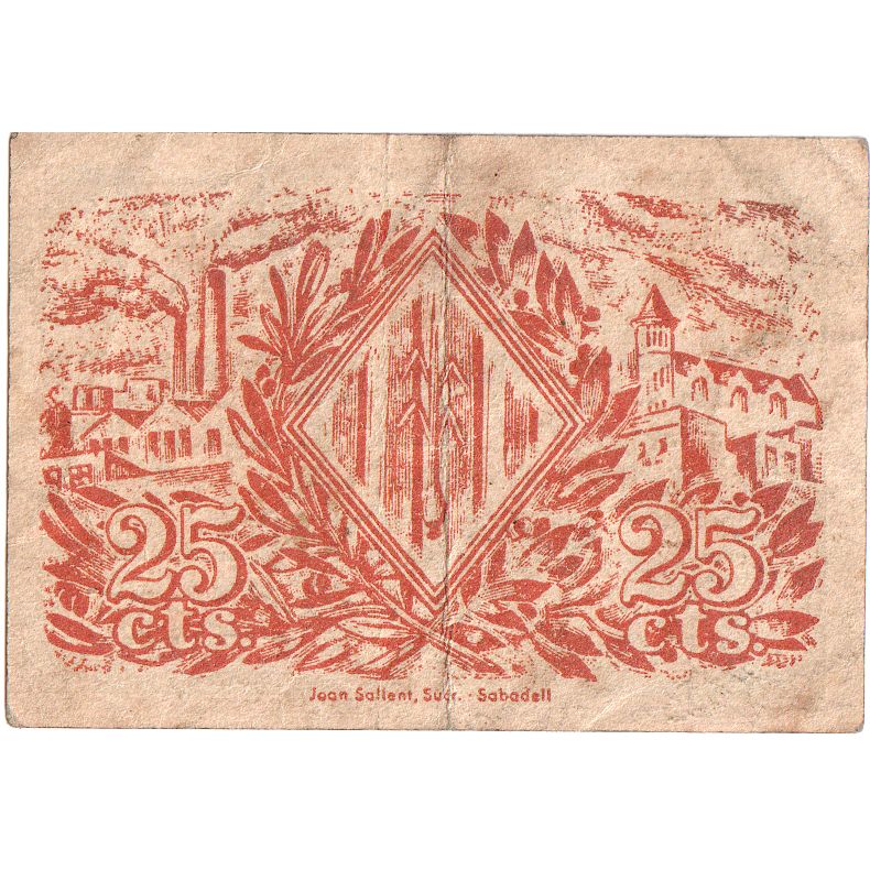 Spagna, 25 Centimes, 1937-10-06, BB