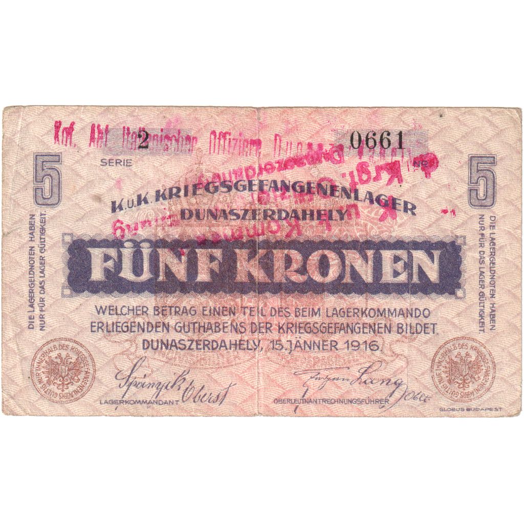 Ungheria, Haderslev, 5 Kroner, 1916-01-15, BB