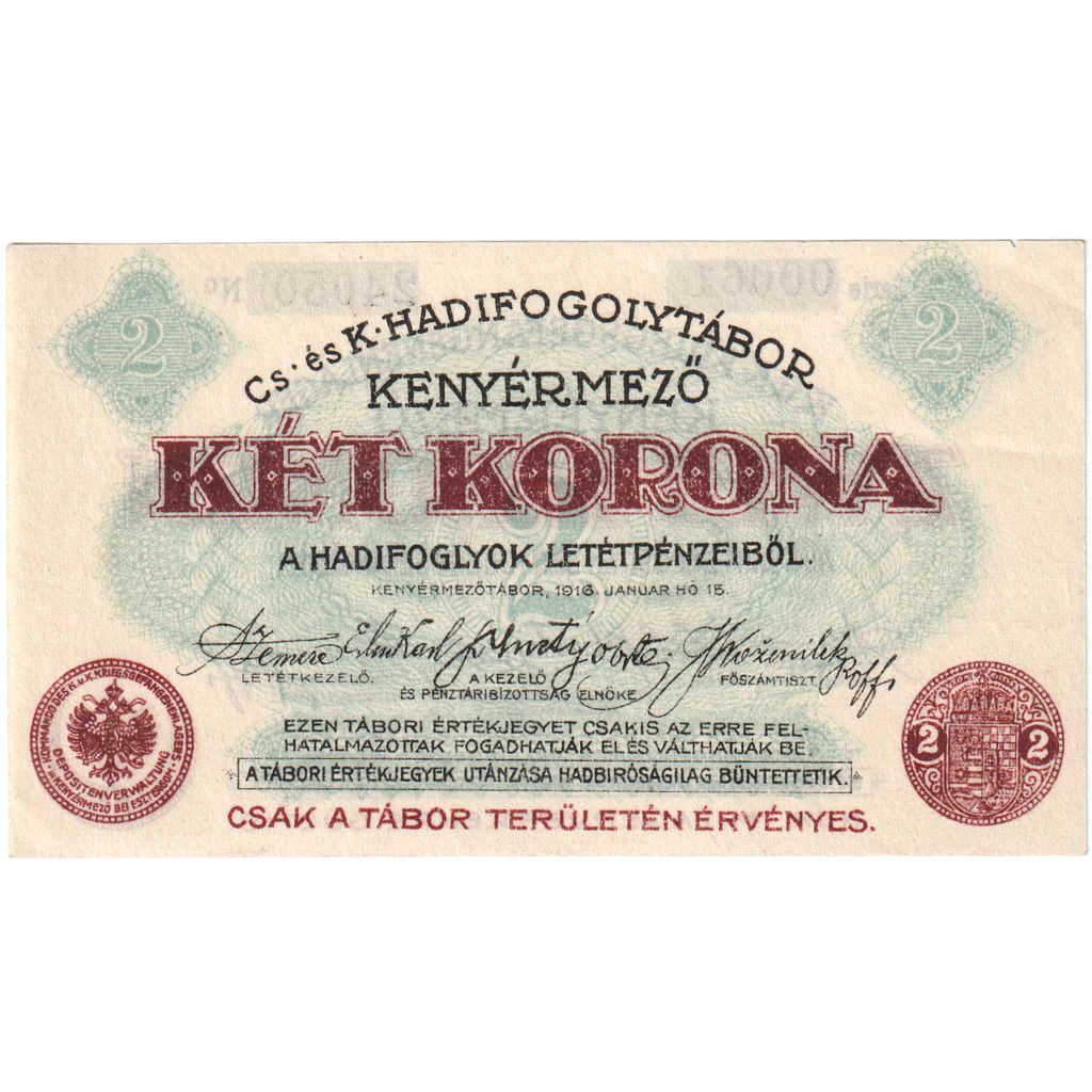 Áustria, KENYERMEZO, 2 Kronen, EF(40-45)