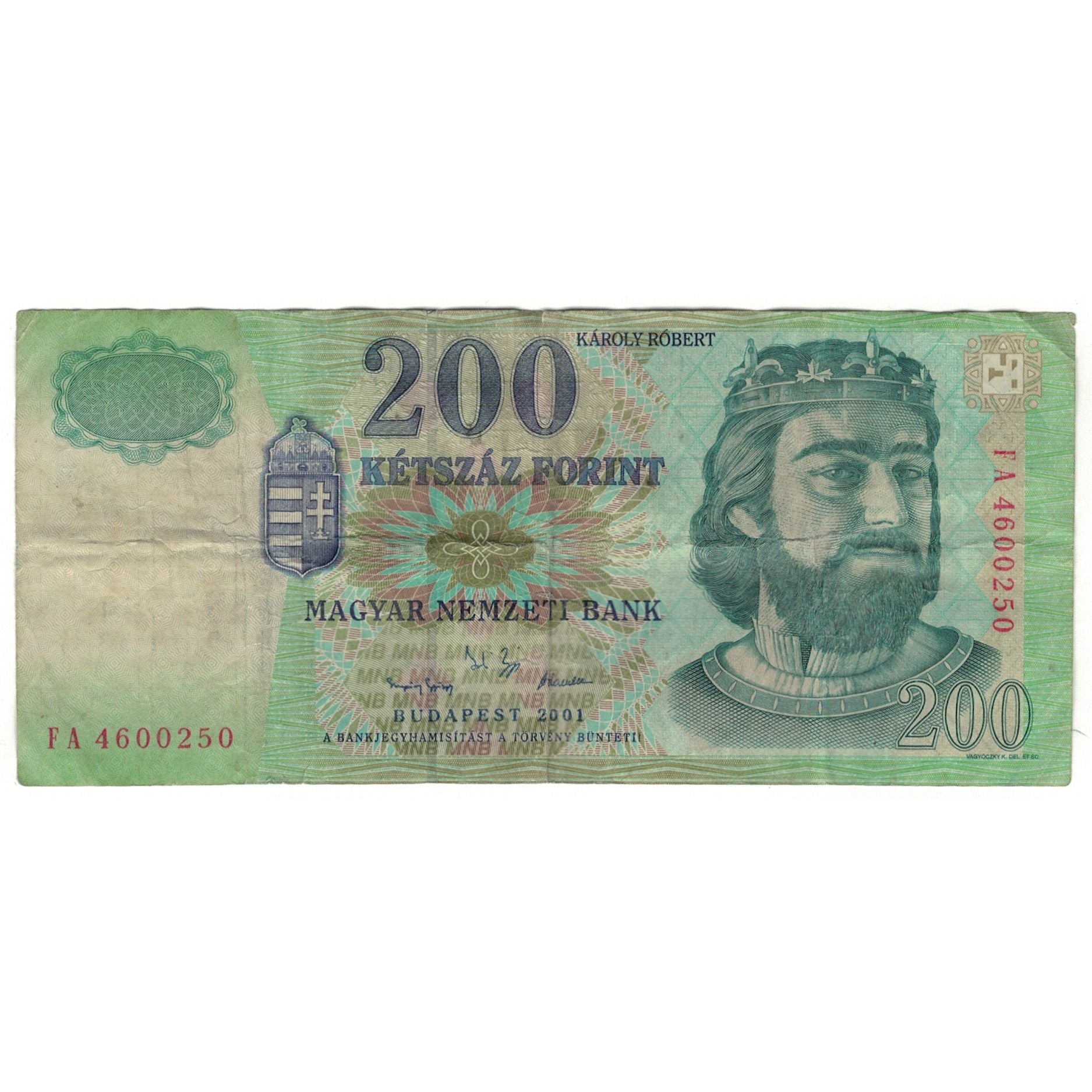 Nota, Hungria, 200 Forint, 2001, KM:187a, VF(20-25)
