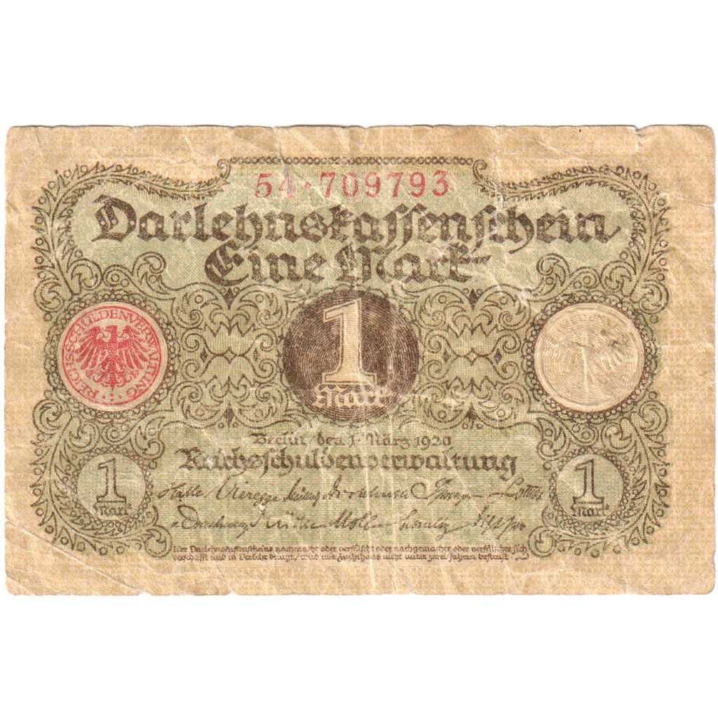 Deutschland, 1 Mark, 1920-03-01, S
