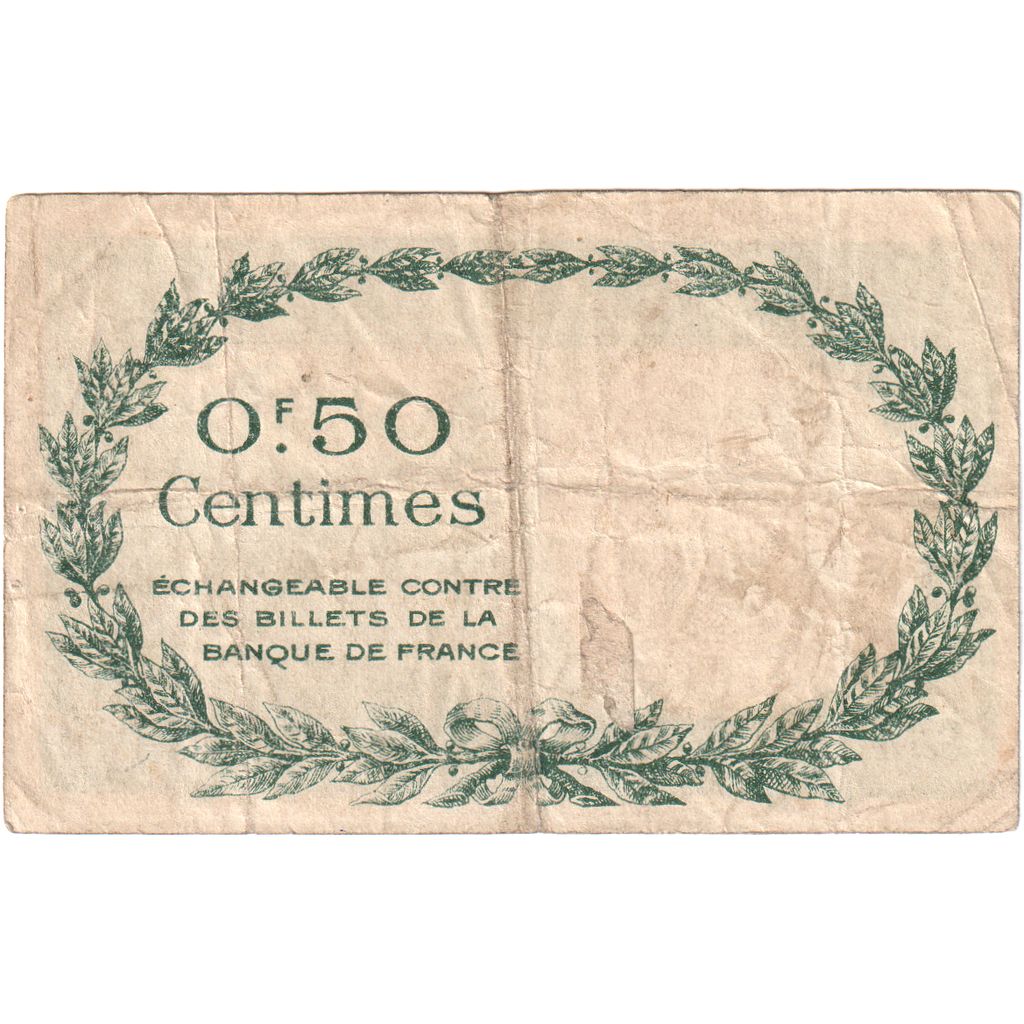 France, Perpignan, 50 Centimes, 1919, VF(20-25), Pirot:87-27