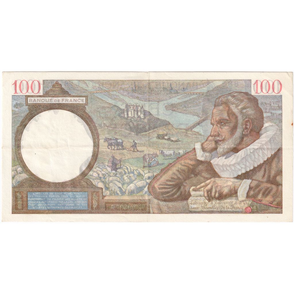 Francia, 100 Francs, Sully, 1941-12-04, L.26476, MBC