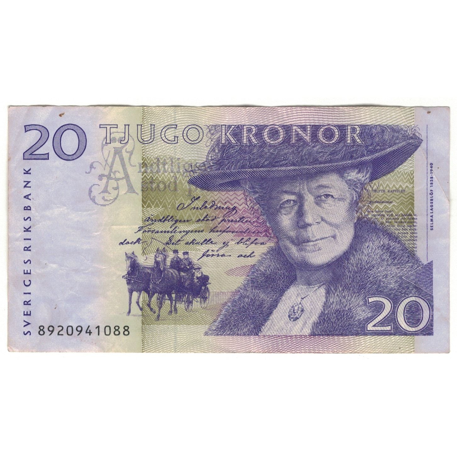 Banconote, Svezia, 20 Kronor, 1997-2008, KM:63a, BB