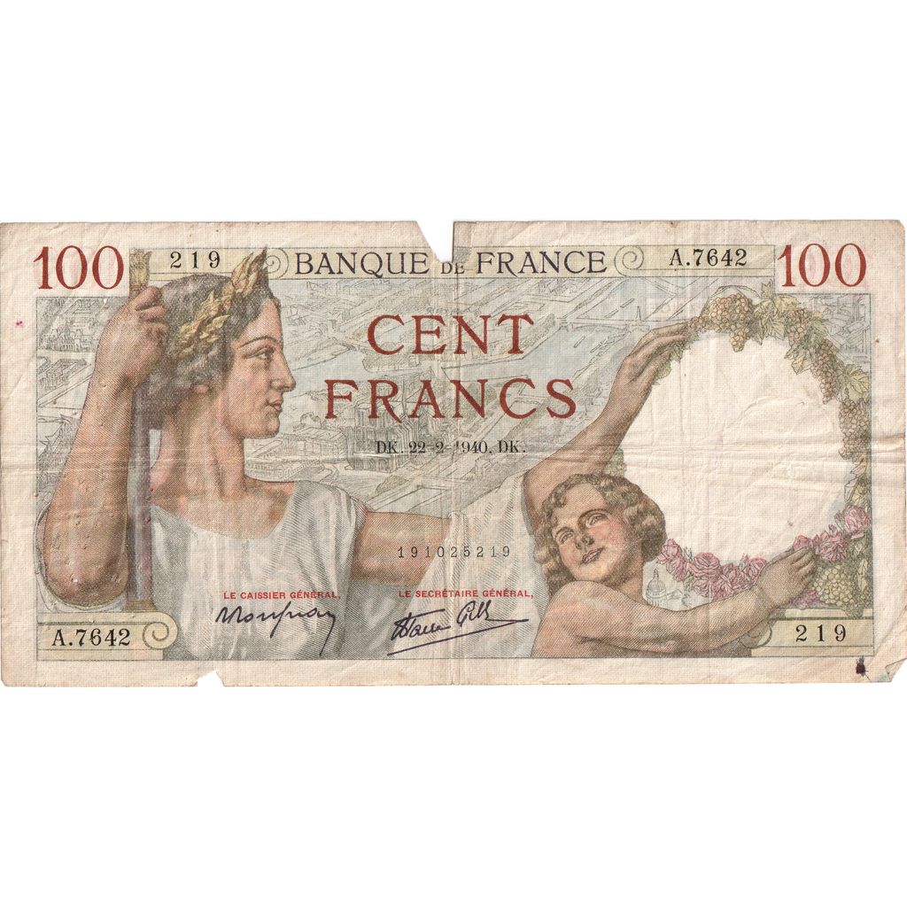Frankreich, 100 Francs, Sully, 1940-02-22, A.7642, S