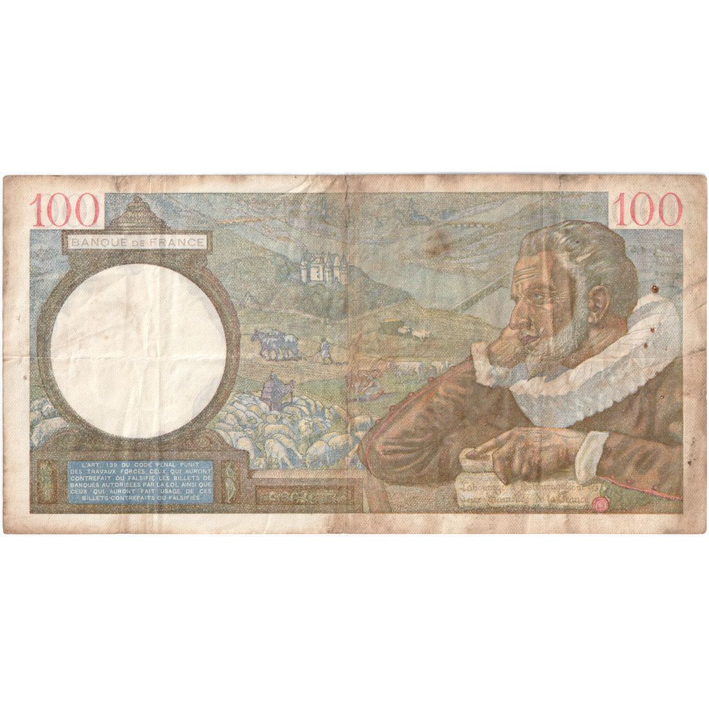 Francia, 100 Francs, Sully, 1940-09-26, T.15322, BC+