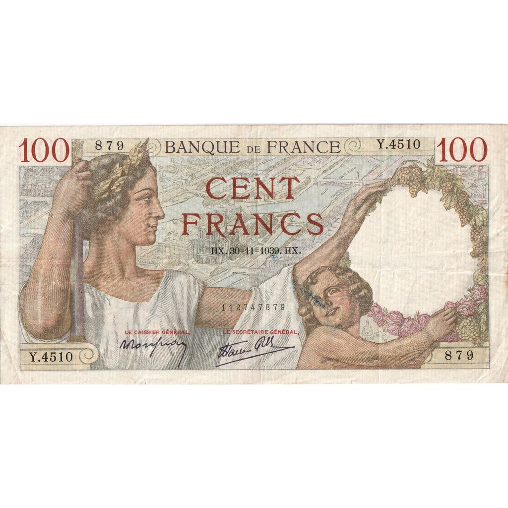 Francia, 100 Francs, Sully, 1939-11-30, Y.4510, BB