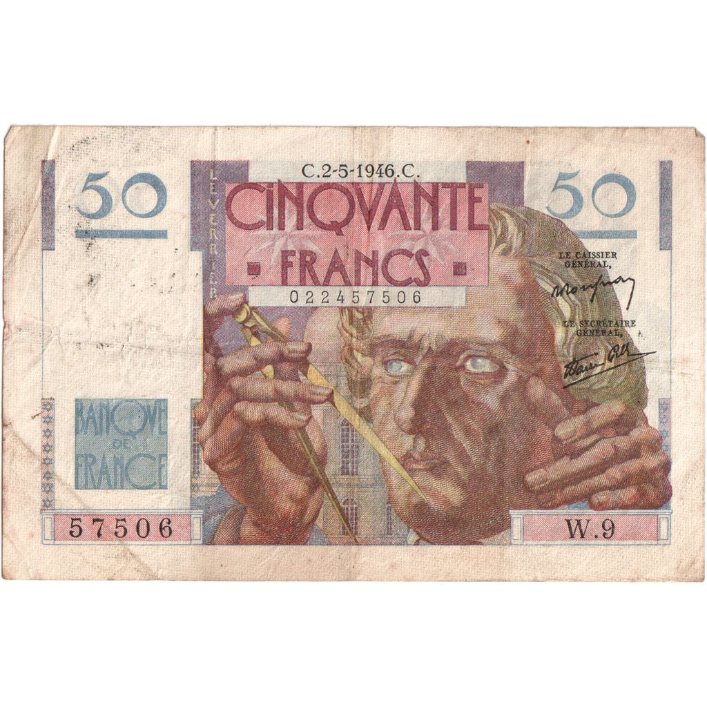 Frankrijk, 50 Francs, Le Verrier, 1946-05-02, W.9, TB+