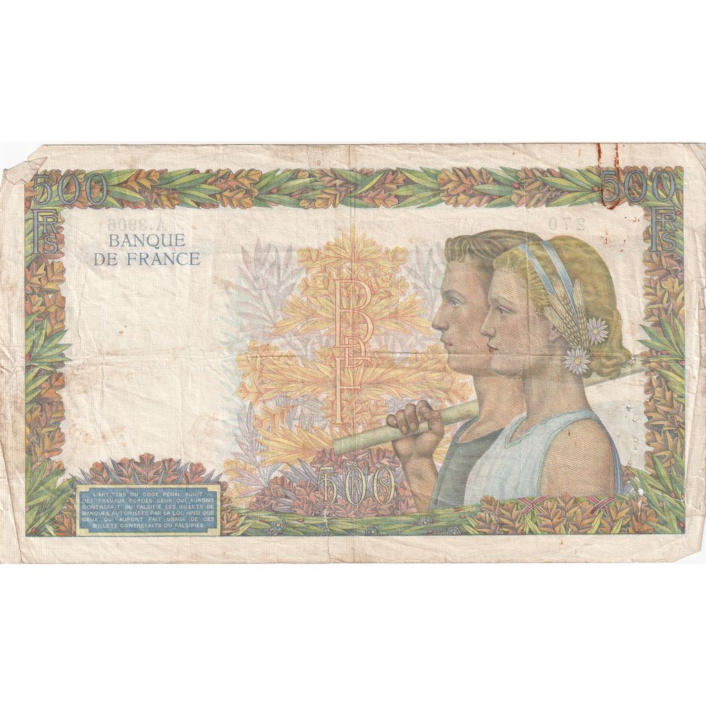 Frankreich, 500 Francs, La Paix, 1941-10-30, A.3906, S